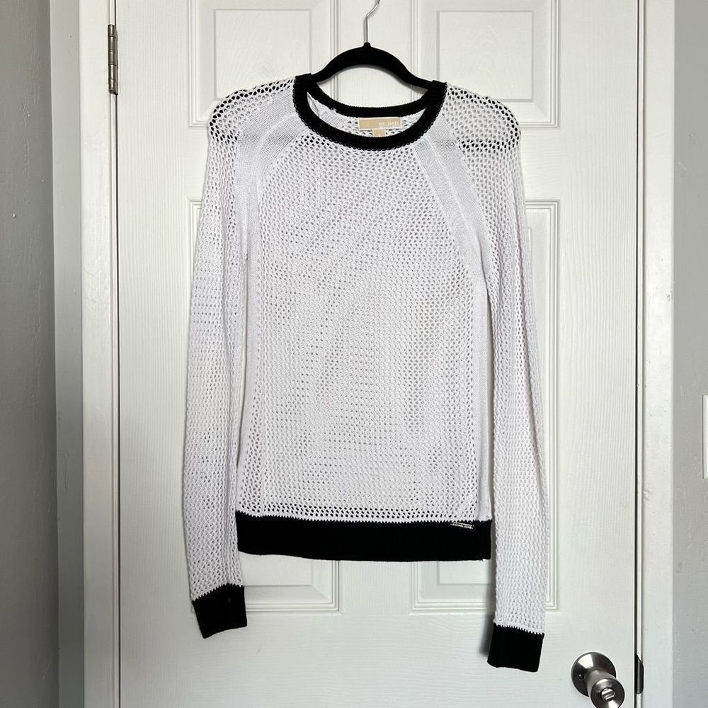 Michael Kors knit sweater white/black sz Small